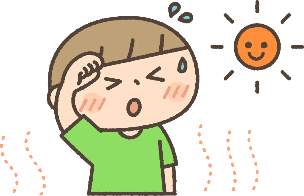 太陽と暑がる男の子