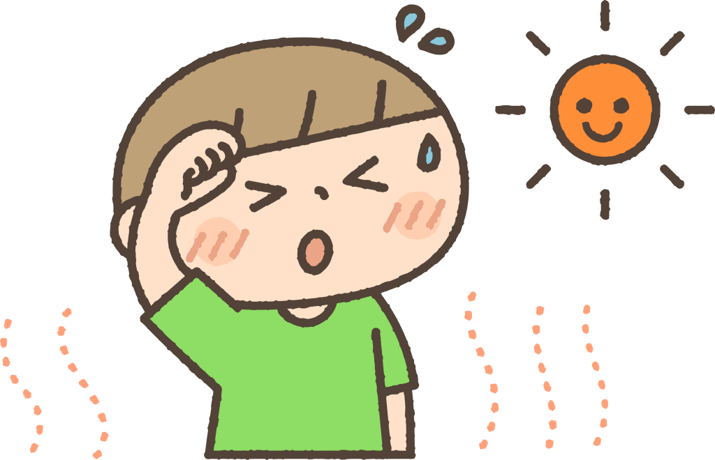 太陽と暑がる男の子